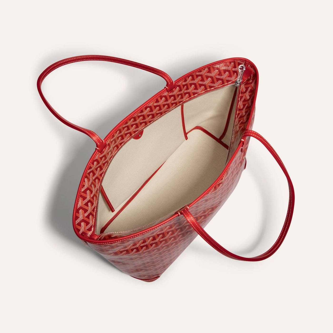 Goyard Artois Tote MM Red Goyardine Canvas & Chevroches Calfskin Palladium Hardware - Image 4